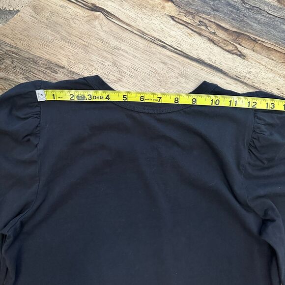 A.L.C. Karlie Black Cotton Puff Tee Sz Small Made in U.S.A. EUC - Picture 8 of 11